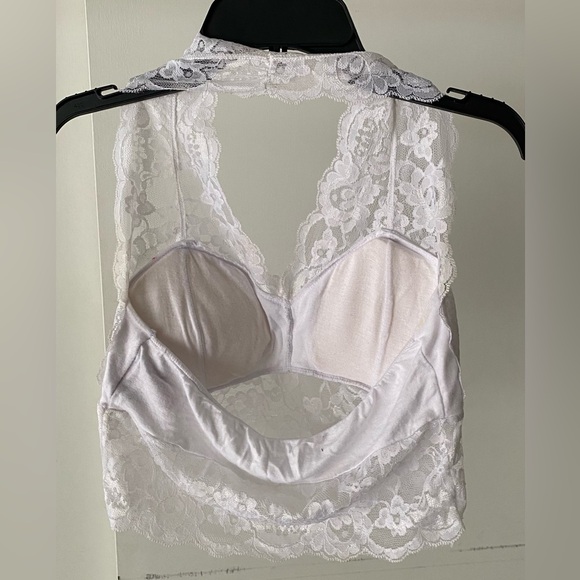 BeWicked White Lace Bra Halter Tops Dance Costume Piece - Picture 2 of 5
